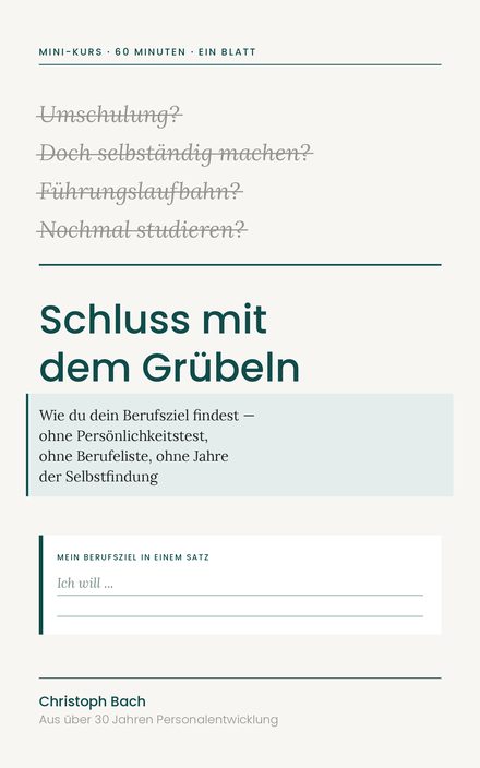 Titelbild des Arbeitsbuchs: Schluss mit dem Grübeln